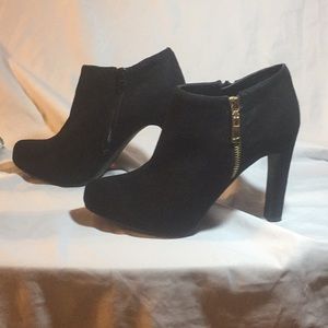 Black suede booties